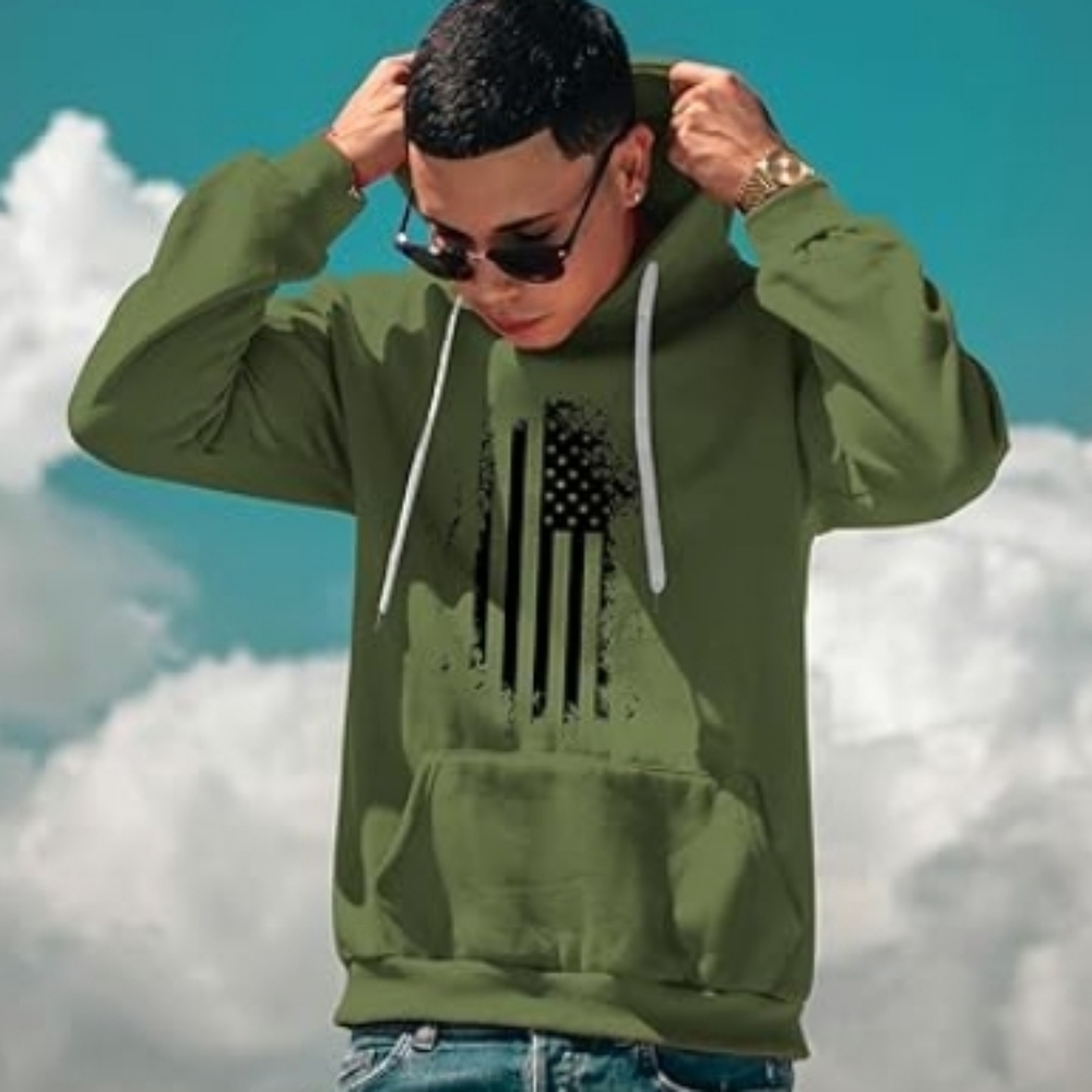 3D Print Pullover Hoodie Sweatshirt Women /Men Green Flag